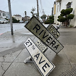 Parking & Traffic Sign Repair at 27th Ave & Rivera St Parkside Sf