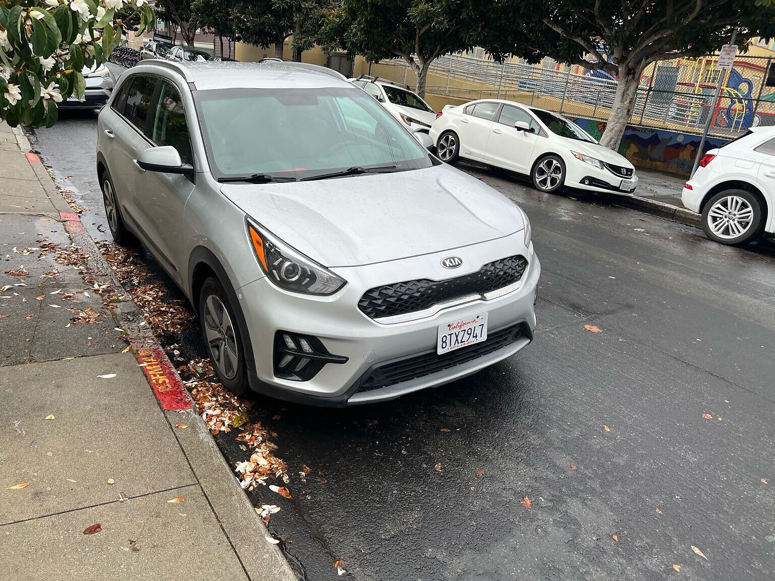 Photo of car in the street with license plate 8TXZ947 in California