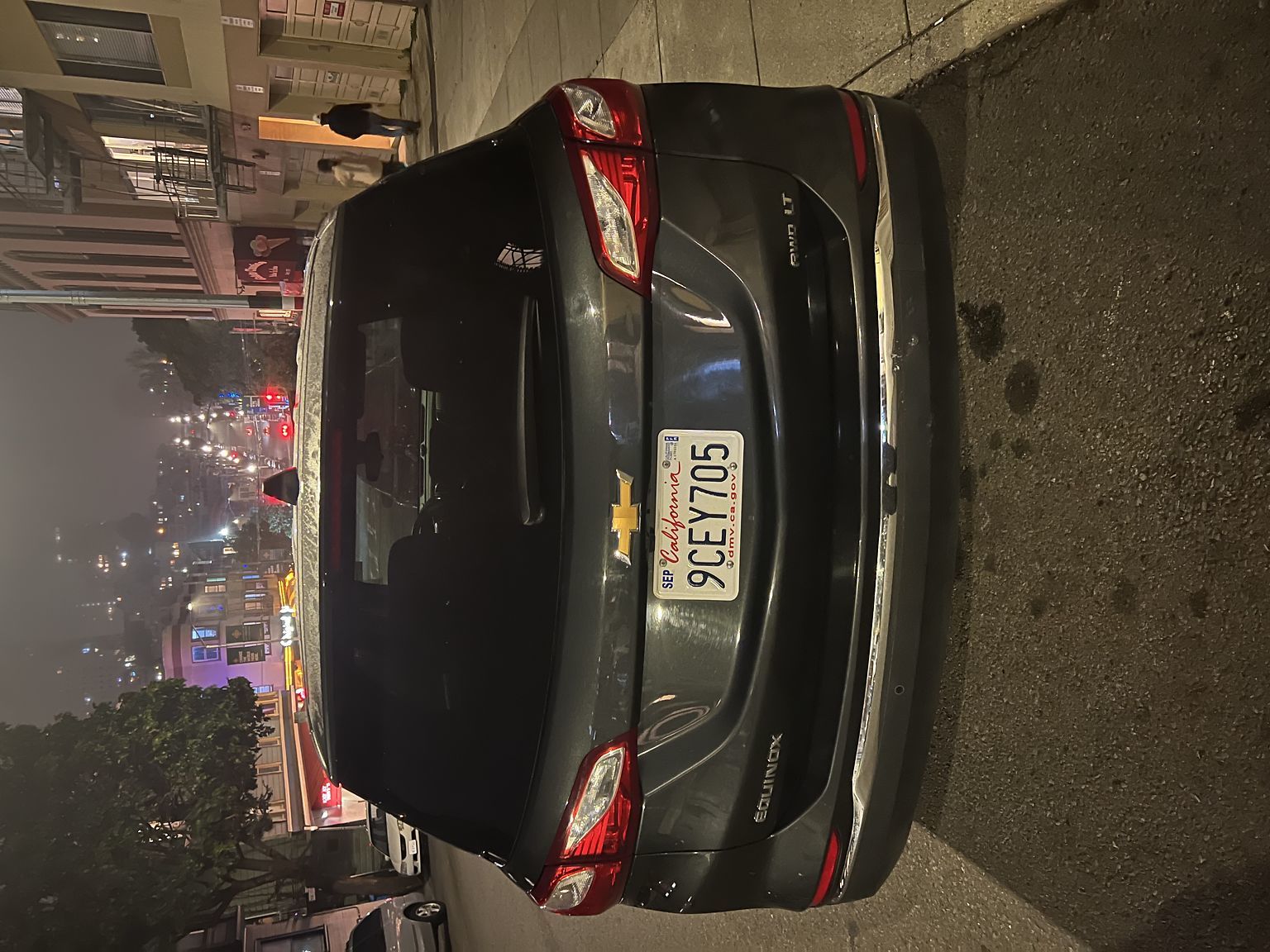 Photo of car in the street with license plate 9CEY705 in California