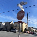 Parking & Traffic Sign Repair at Visitacion Ave & Desmond St, San Francisco, California, 94134